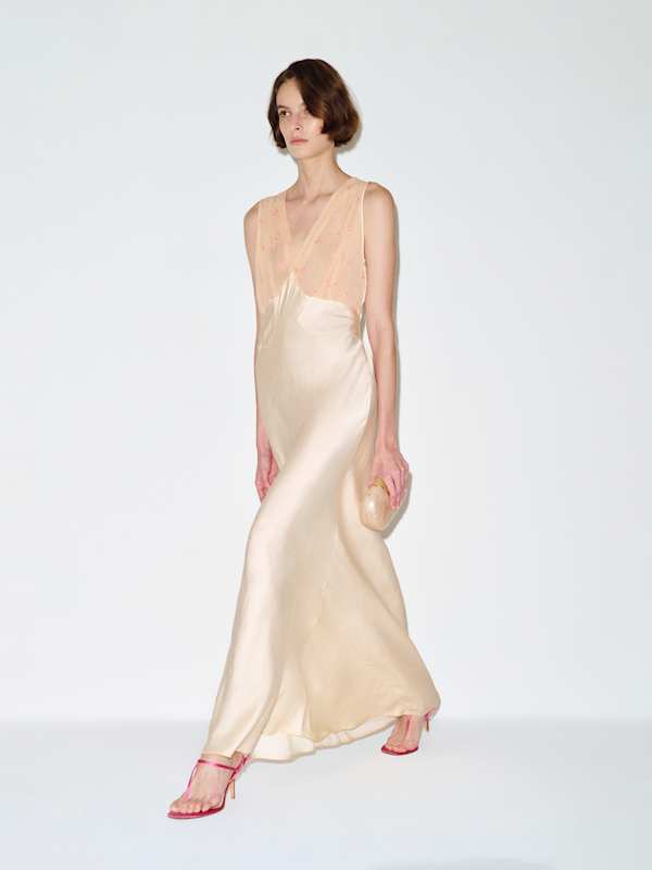 Vintage Shirley Slip - Peach