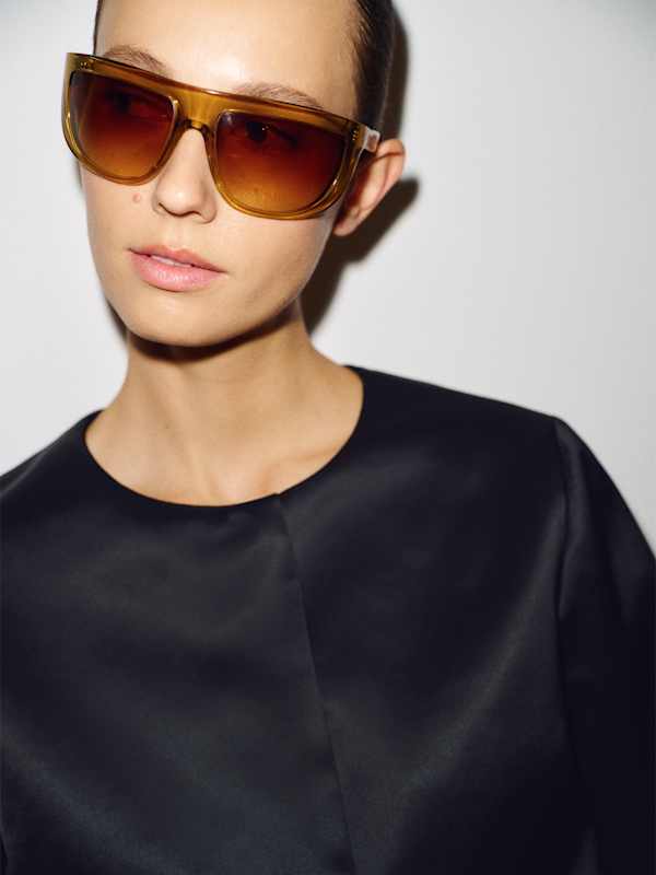 Stella Cropped Satin Jacket - Black
