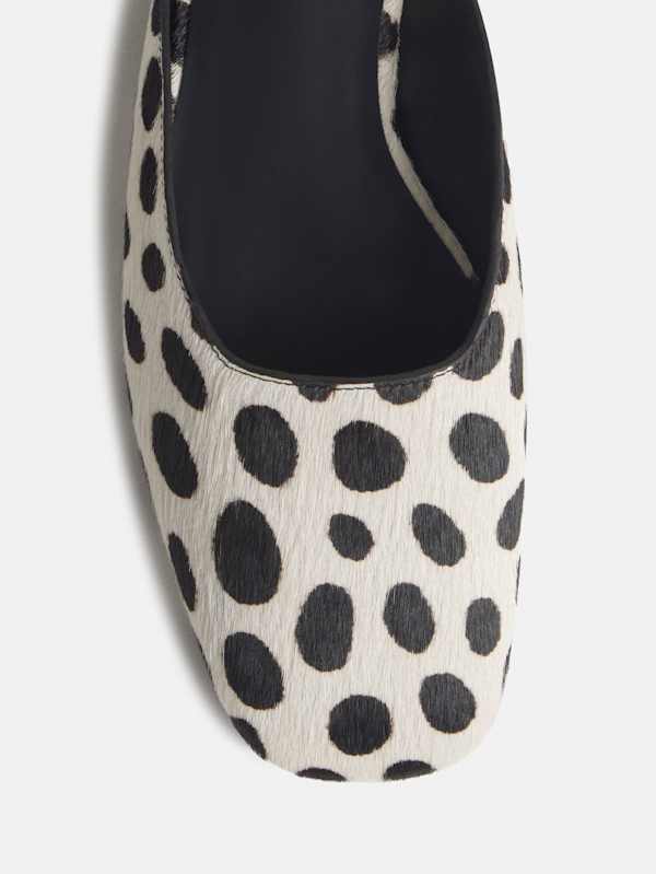 Inez Flat Mule - Dalmatian Haircalf
