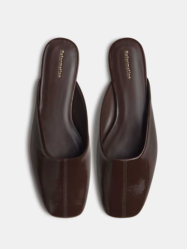 Inez Flat Mule - Espresso Eel