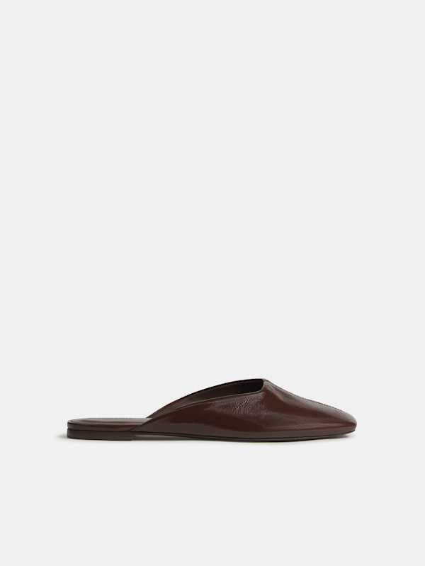 Inez Flat Mule - Espresso Eel