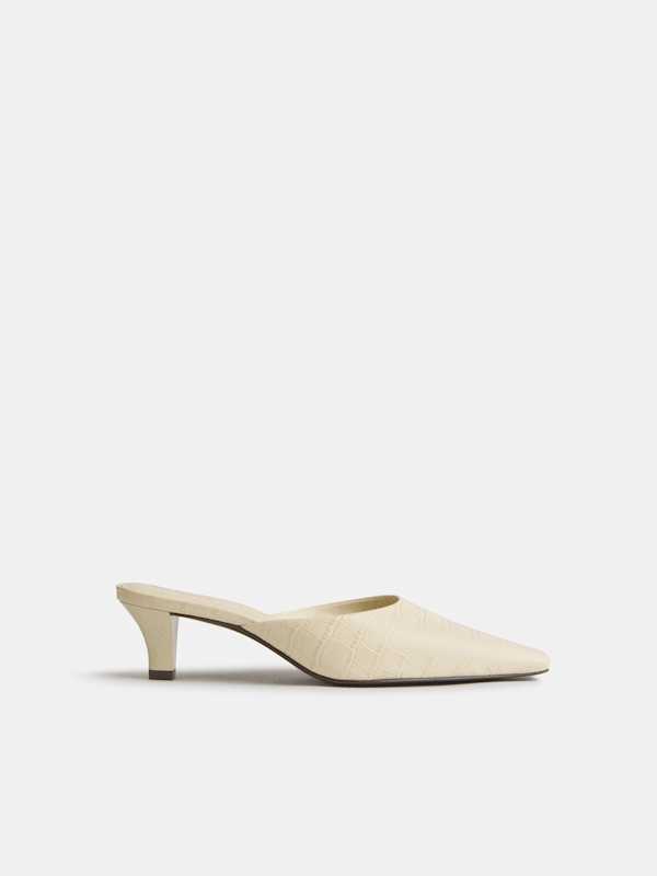 Jeanne Heeled Mule - Almond Croc