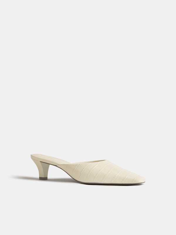 Jeanne Heeled Mule - Almond Croc