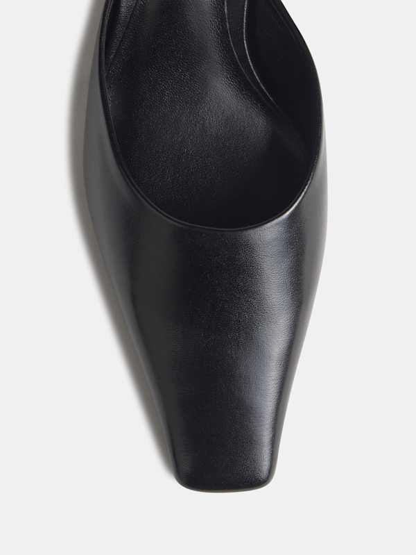 Jeanne Heeled Mule - Black Leather