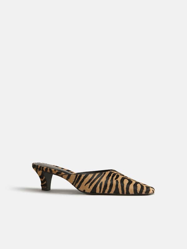 Jeanne Heeled Mule - Warm Tiger Haircalf