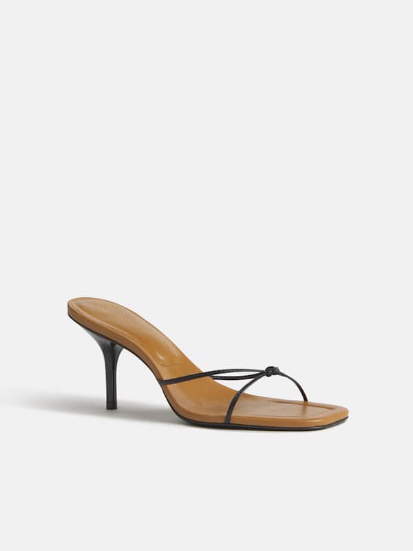 Cooper Heeled Sandal - Black Leather