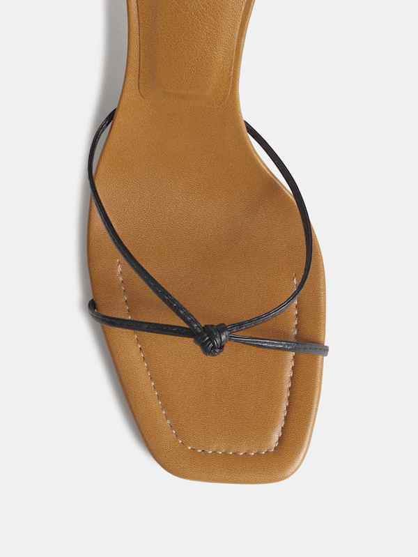 Cooper Heeled Sandal - Black Leather