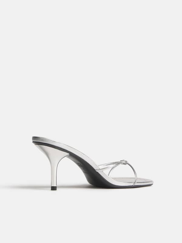 Cooper Heeled Sandal - Silver Leather