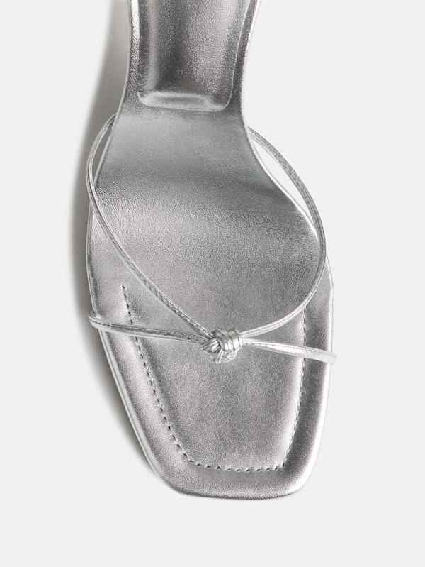 Cooper Heeled Sandal - Silver Leather