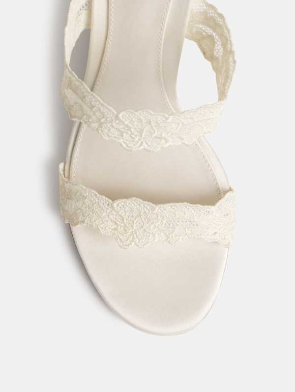 Fiorella Wedge Sandal - Fior Di Latte Satin