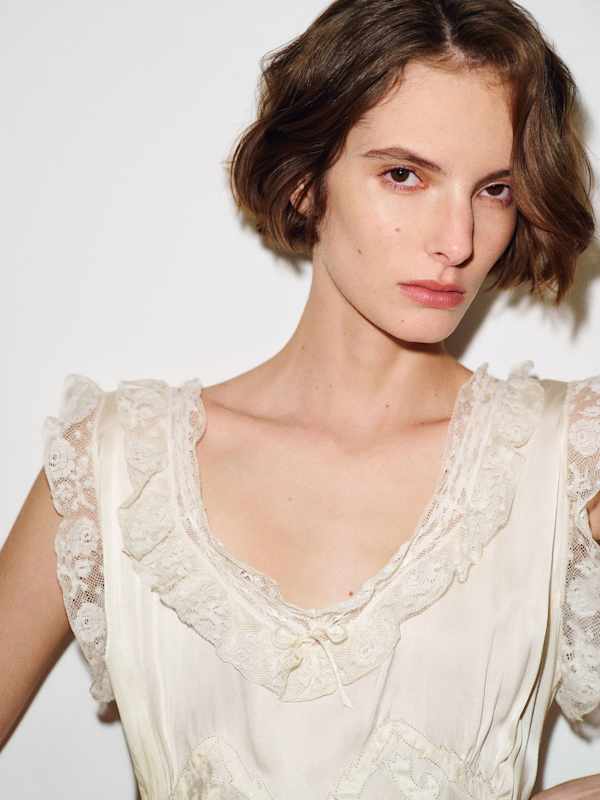 Robe vintage Pearl - Cr&egrave;me