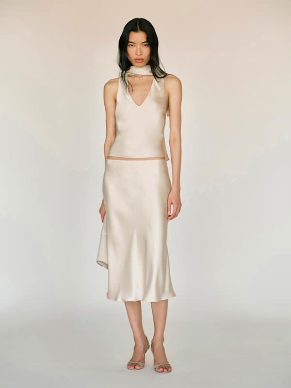 Pomelle Silk Two Piece - Almond