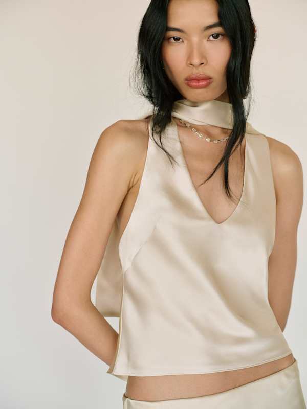 Pomelle Silk Two Piece - Almond