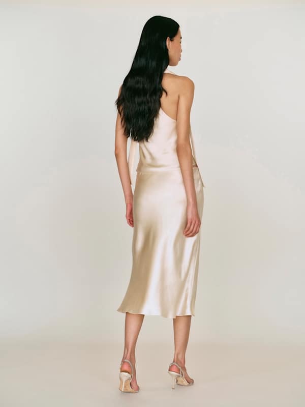 Pomelle Silk Two Piece - Almond