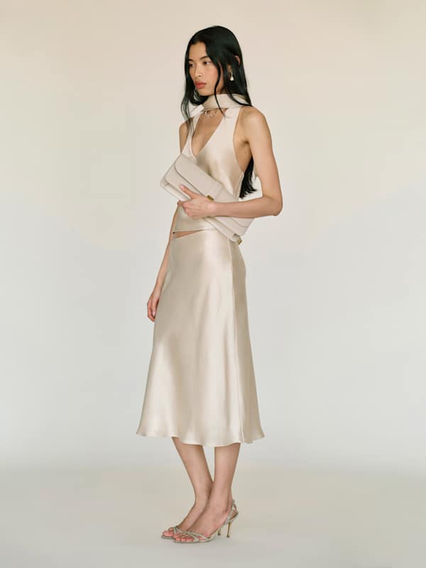 Pomelle Silk Two Piece - Almond