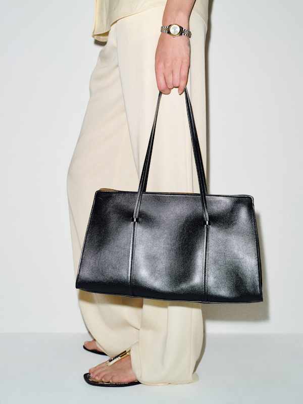 Elena Tote Bag - Black Leather