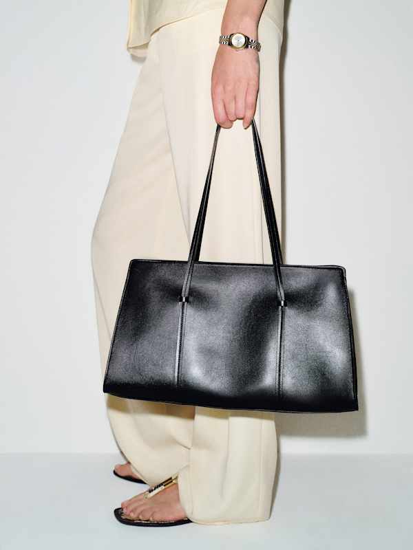 Elena Tote Bag - Black Leather