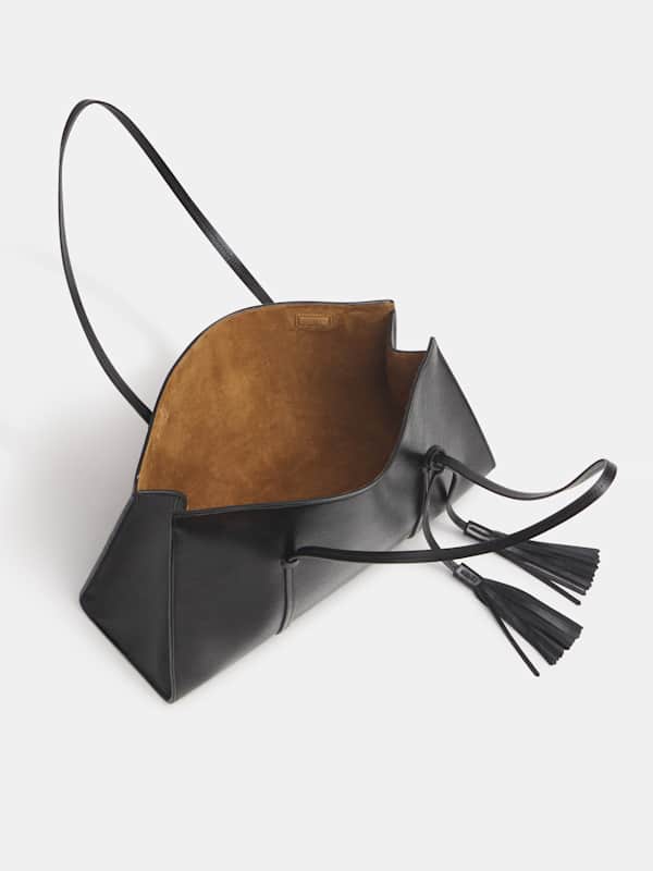 Elena Tote Bag - Black Leather