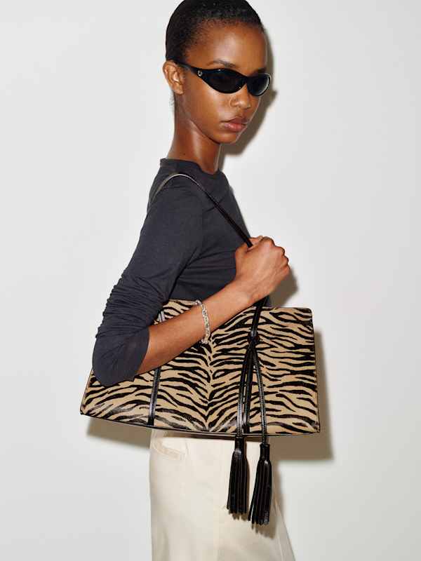Elena Tote Bag - Warm Tiger Haircalf