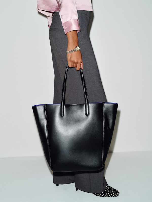 Paloma North South Tote - Black Leather