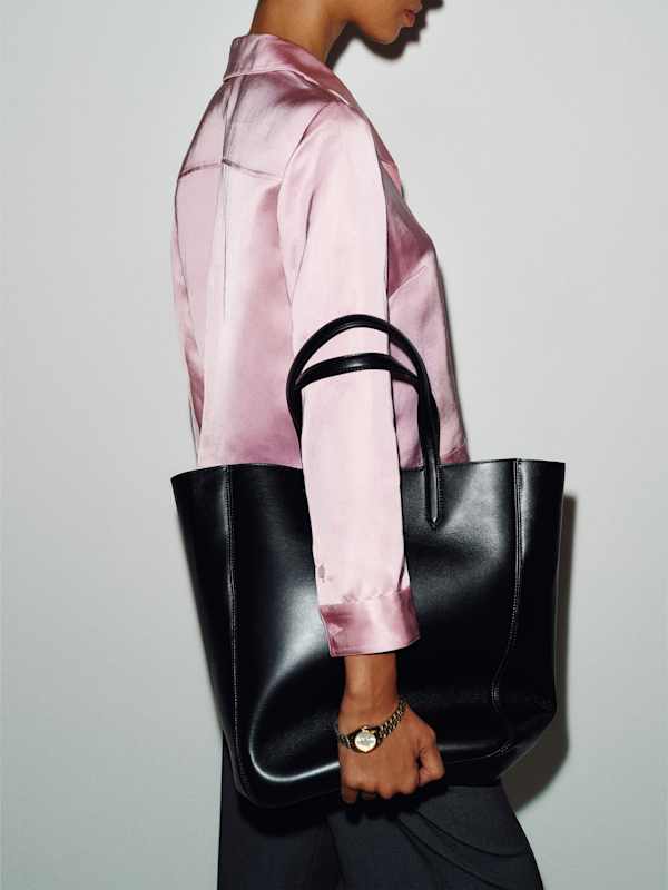 Paloma North South Tote - Black Leather