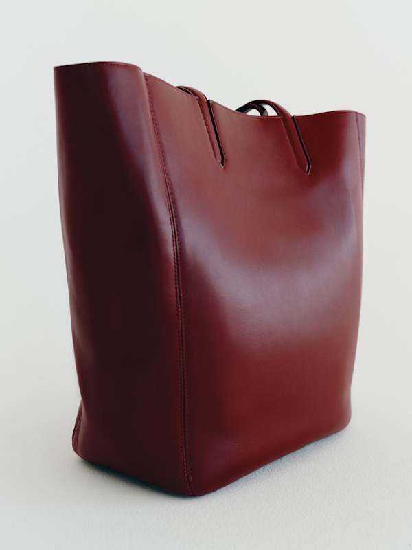 Paloma North South Tote - Oxblood Leather