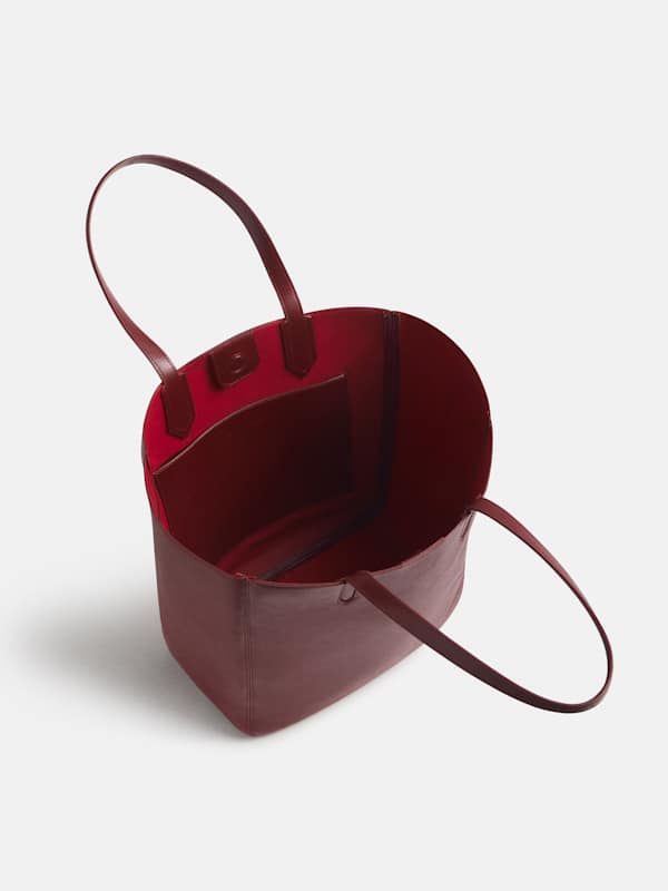 Paloma North South Tote - Oxblood Leather