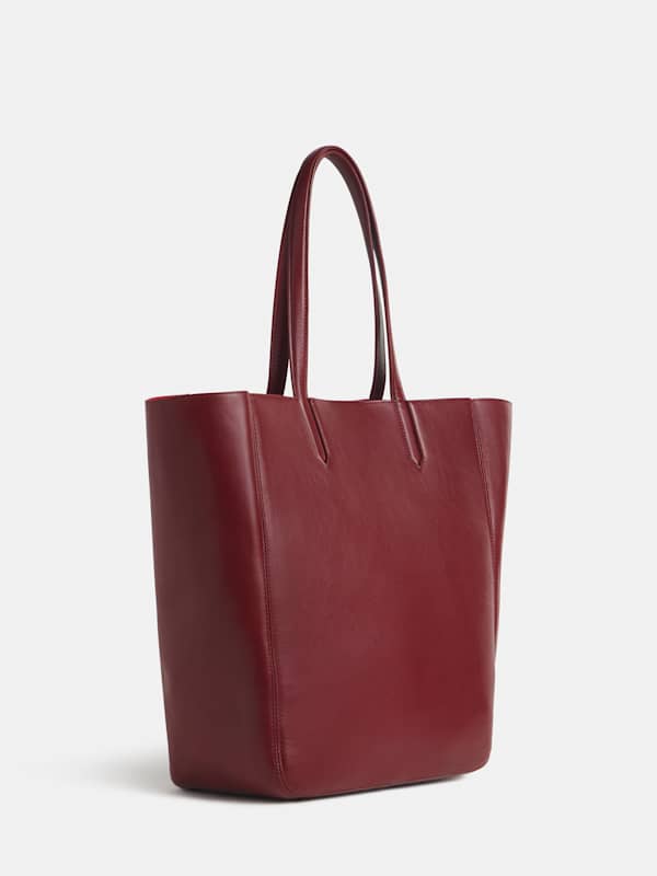 Paloma North South Tote - Oxblood Leather