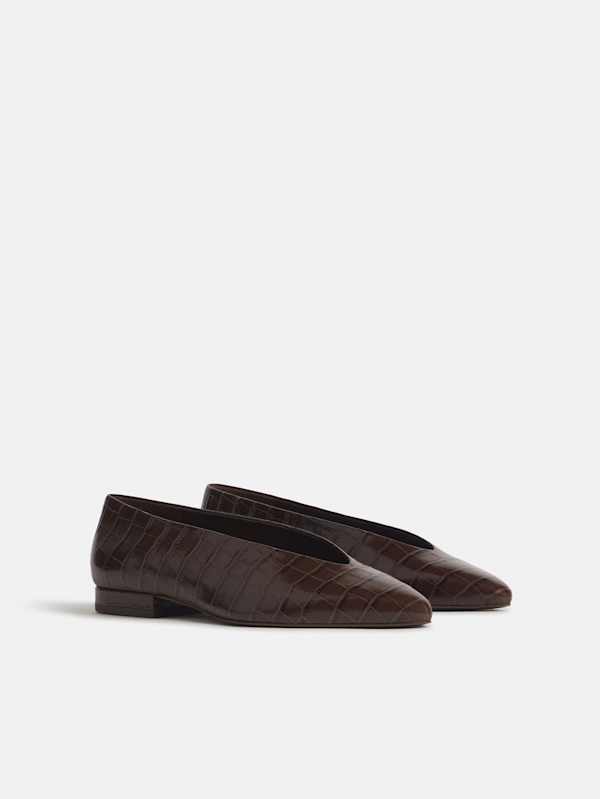 Chaussures plates Calista - Chocolate Croc