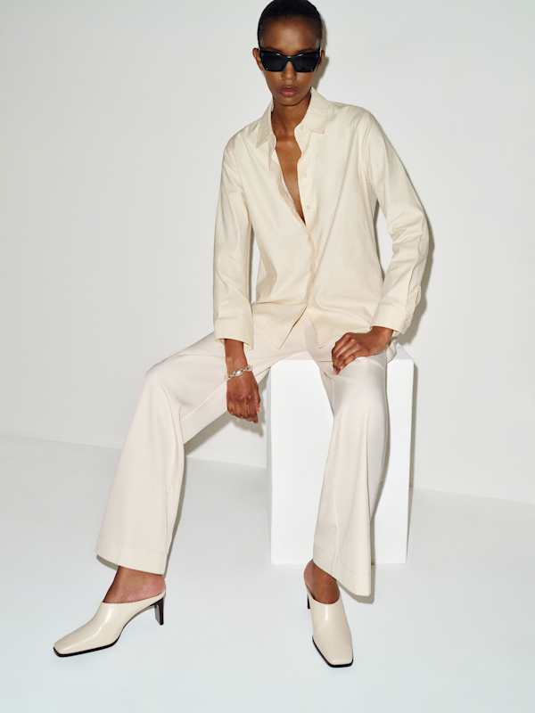 Claudette Heeled Mule - Almond Leather