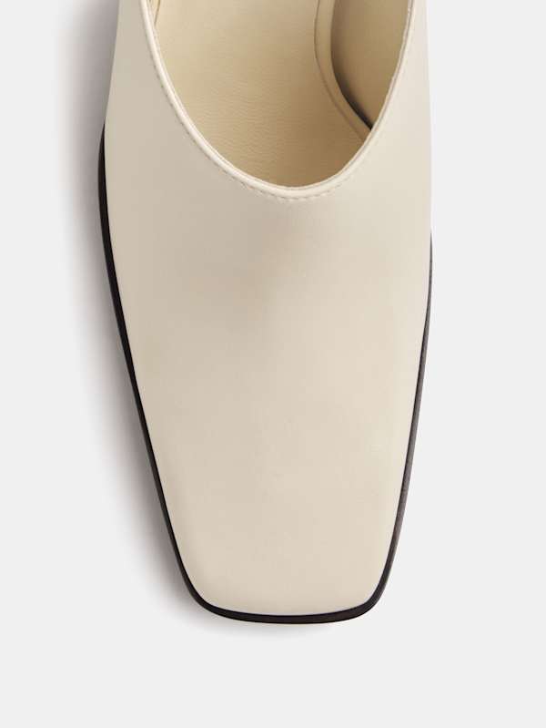 Claudette Heeled Mule - Almond Leather