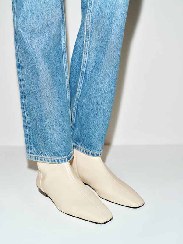 Bottines plates Remy - Cuir amande