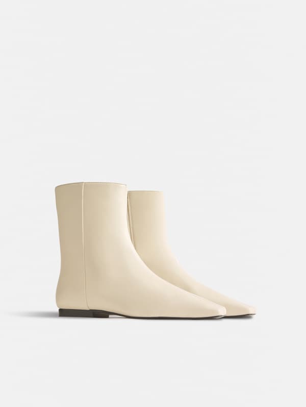 Bottines plates Remy - Cuir amande