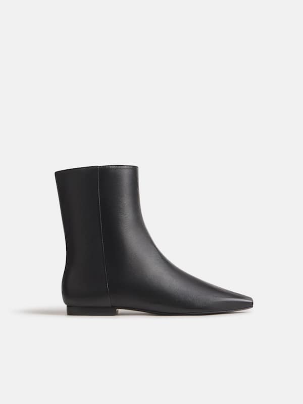 Remy Flat Ankle Boot - Black Leather