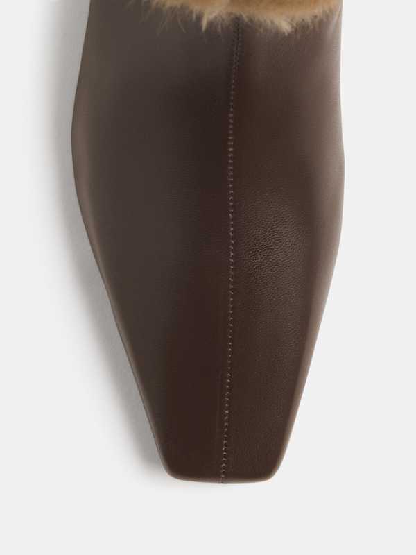 Remy Flat Ankle Boot - Espresso Leather Sable Fur