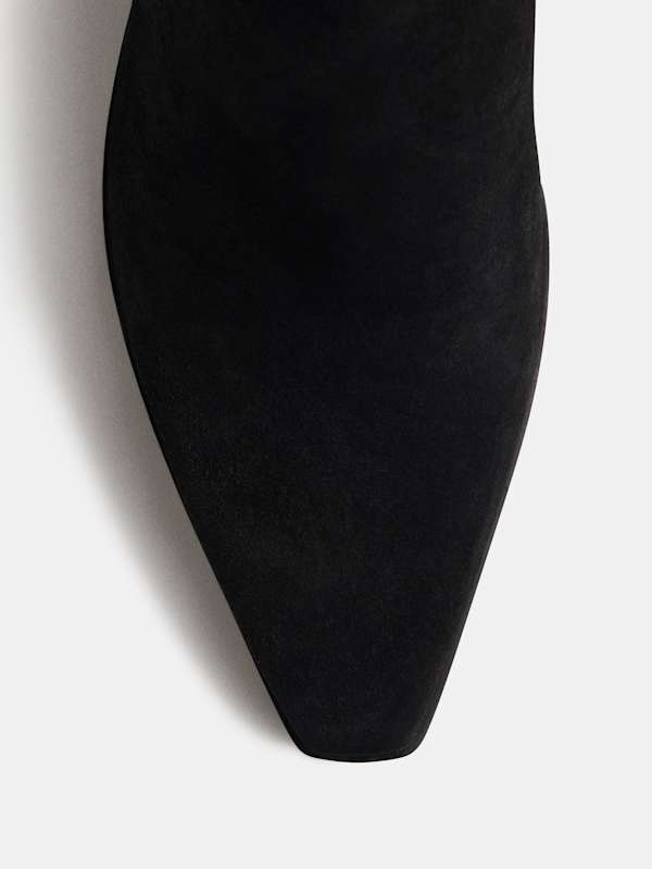 Dominique High Ankle Boot - Black Suede