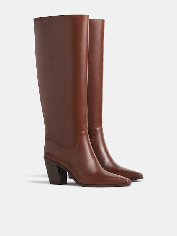Dominique High Knee Boot - Syrup Leather
