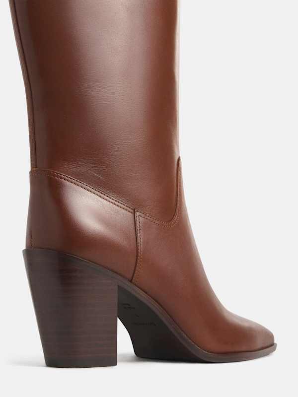 Dominique High Knee Boot - Syrup Leather