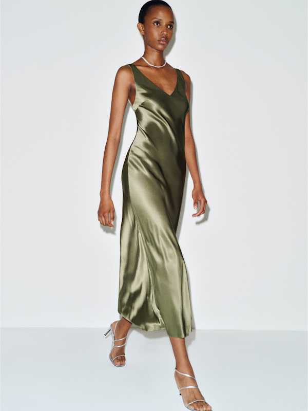 Allison Silk Dress - Aloe Vera