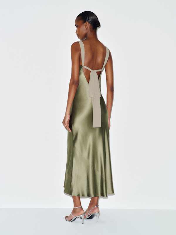 Allison Silk Dress - Aloe Vera