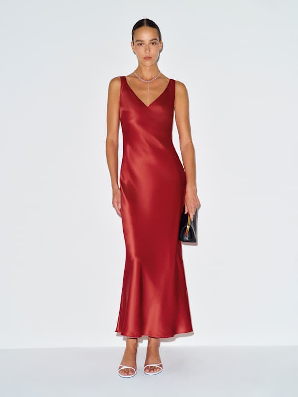 Allison Silk Dress - Lipstick