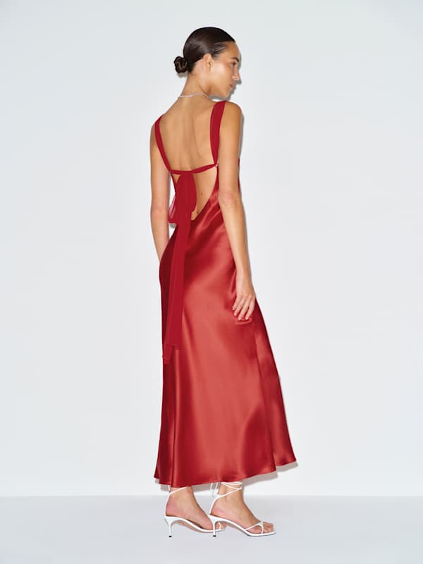 Allison Silk Dress - Lipstick