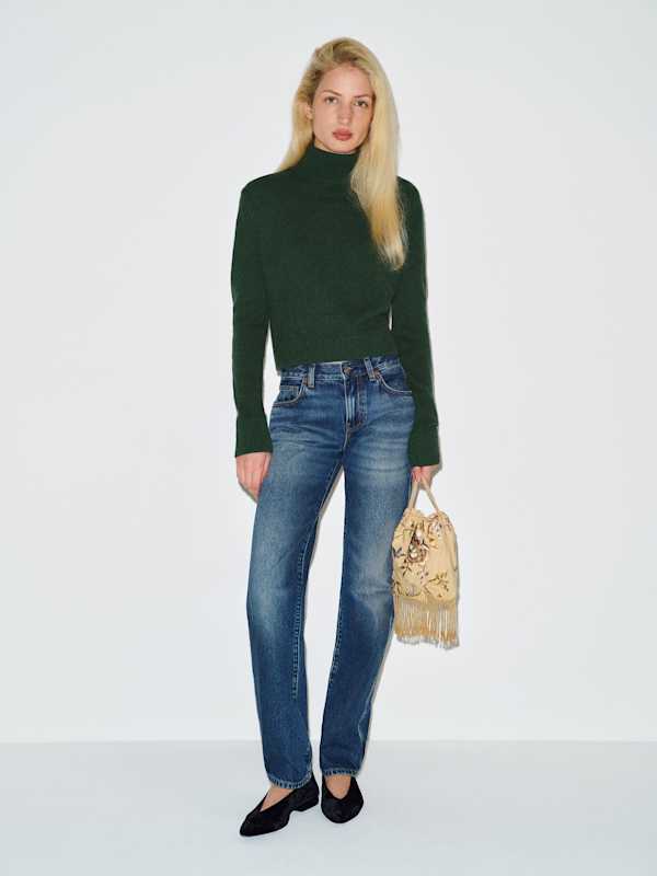 Aria Cashmere Turtleneck - Dark Pine