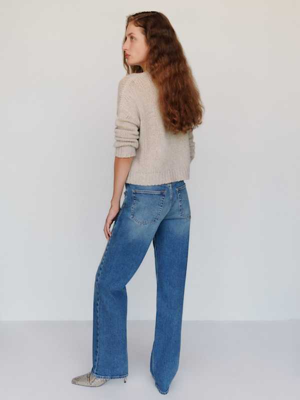 Cleo Cashmere Cropped Crew - Alabaster Moulin&eacute;