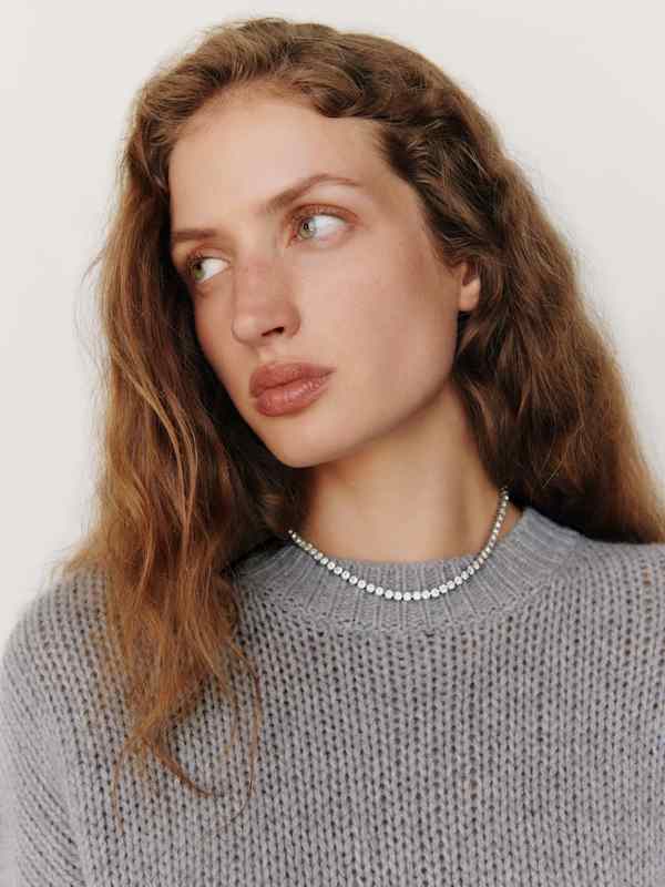 Cleo Cashmere Cropped Crew - Husky