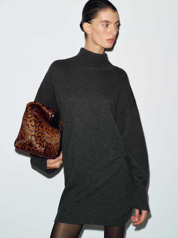Mars Cashmere Turtleneck Dress - Flannel