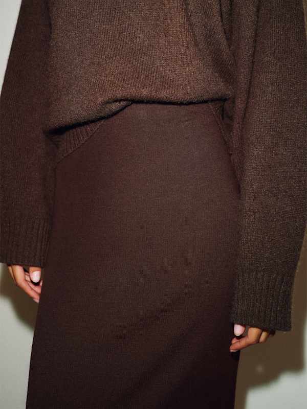 Nadine Column Sweater Skirt - Mole