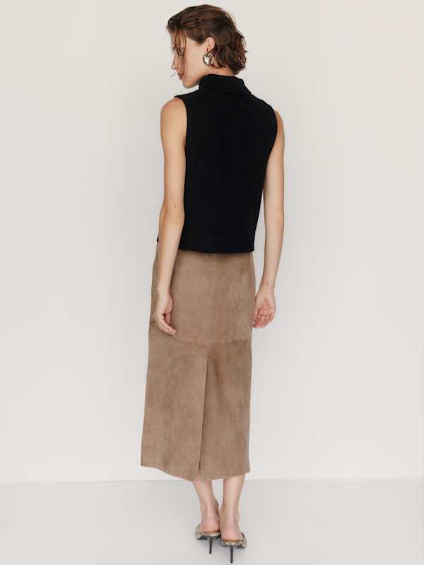 Flora Cashmere Sleeveless Turtleneck - Black