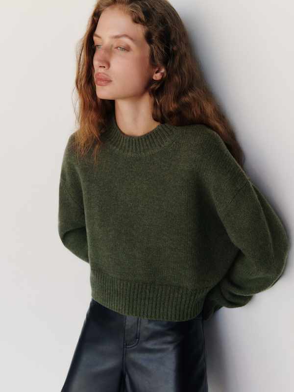 Remy Regenerative Wool Crew - Thyme