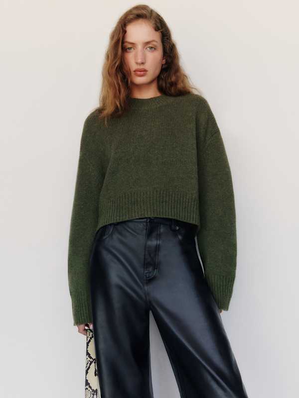 Remy Regenerative Wool Crew - Thyme